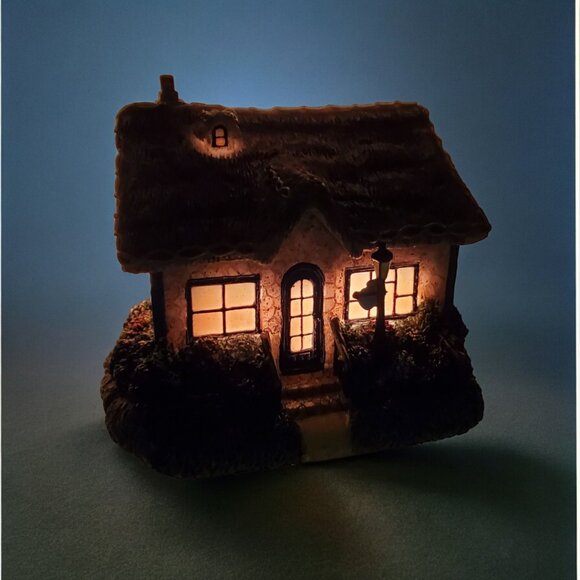 Thomas Kinkade Painter Of Light Sculpted Night Light Candlelight Cottage - Picture 5 of 7